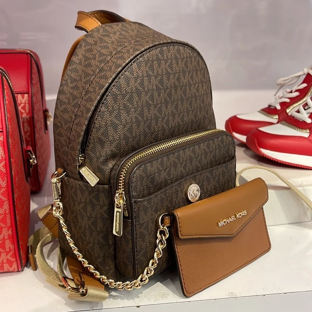 MICHAEL KORS Maisie Extra-Small Logo 2-in-1 Backpack Brown  NWT